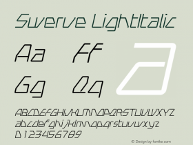 Swerve LightItalic Macromedia Fontographer 4.1.5 12/4/00 Font Sample