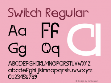 Switch Regular Version 1.000 Font Sample