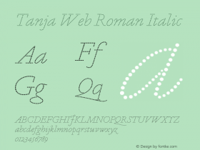 Tanja Web Roman Italic Version 1.1 2016 Font Sample