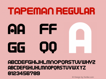 TAPEMAN Regular 1.00 TTedit Font Sample