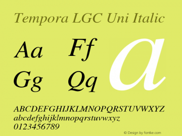 Tempora LGC Uni Italic Version 0.2图片样张