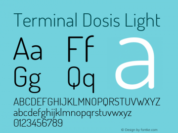 Terminal Dosis Light Version 1.007 Font Sample