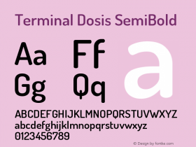 Terminal Dosis SemiBold Version 1.007 Font Sample