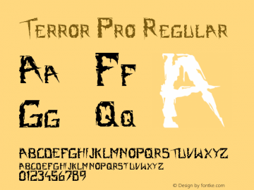 Terror Pro Regular Version 1.00 March 23, 2004, initial release图片样张