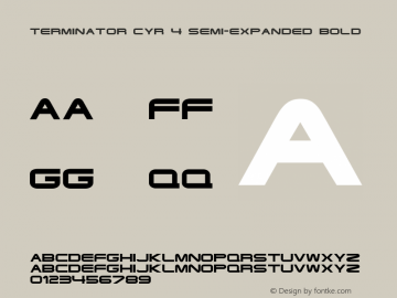 Terminator Cyr 4 Semi-expanded Bold TrueType Maker version 3.00.00图片样张