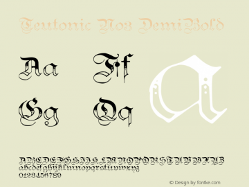 Teutonic No3 DemiBold Version 1.0; 2002; initial release图片样张