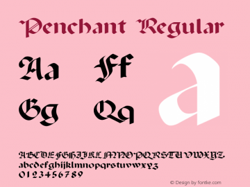 Penchant Regular W.S.I. Int'l v1.1 for GSP: 6/20/95 Font Sample