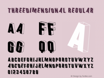 Threedimensional Regular 1.0 Font Sample