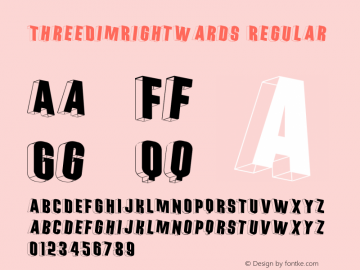 ThreeDimRightwards Regular 1.0  2002-01-18 Font Sample