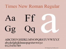 Times New Roman Regular Version 6.87图片样张