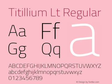 Titillium Lt Regular Version 1.000;PS 57.000;hotconv 1.0.70;makeotf.lib2.5.55311 Font Sample