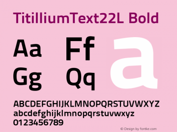 TitilliumText22L Bold 1.000 Font Sample