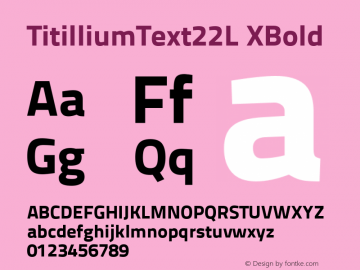 TitilliumText22L XBold 1.000 Font Sample