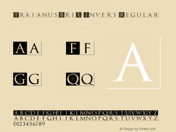 TrajanusBriX-Invers Regular 1.0 2004-06-11 Font Sample