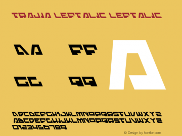 Trajia Leftalic Leftalic 1.0; 2008 Font Sample