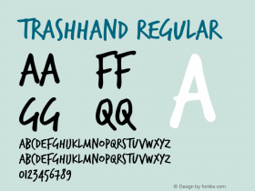 TrashHand Regular Macromedia Fontographer 4.1.2 13/01/02 Font Sample