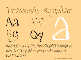 Travesty Regular 1 Font Sample