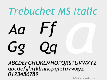 Trebuchet MS Italic Version 5.13图片样张