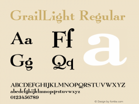 GrailLight Regular The IMSI MasterFonts Collection, tm 1995, 1996 IMSI (International Microcomputer Software Inc.) Font Sample