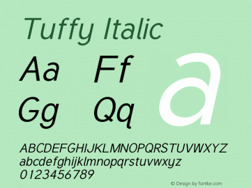 Tuffy Italic Version 001.271 Font Sample