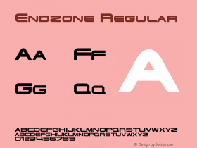 Endzone Regular Rev. 003.000 Font Sample