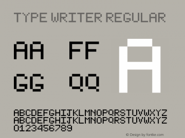 Type Writer Regular Version 1.0图片样张