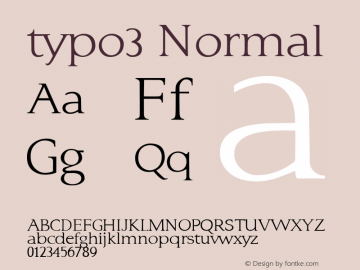 typo3 Normal Macromedia Fontographer 4.1.4 2/09/05 Font Sample