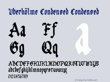 Uberhölme Condensed Condensed 002.000 Font Sample