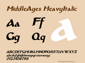 MiddleAges HeavyItalic Rev. 003.000图片样张