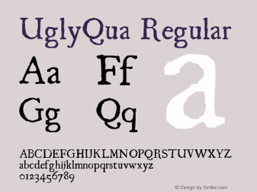 UglyQua Regular 1.0 2004-11-06 Font Sample