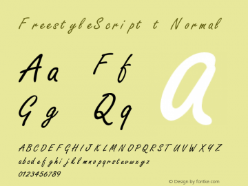 FreestyleScript t Normal 1.0 Tue Oct 19 19:59:11 1993 Font Sample