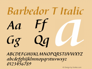 Barbedor T Italic Version 001.005图片样张