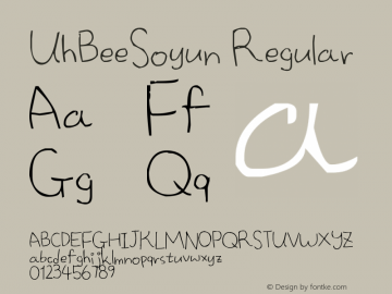 UhBeeSoyun Regular Version 1.00 March 5, 2013, initial release Font Sample