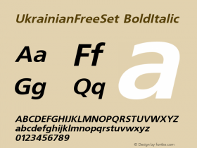 UkrainianFreeSet BoldItalic 1.0 Thu Feb 11 19:38:46 1993 Font Sample