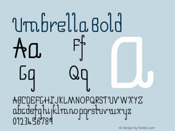 Umbrella Bold Version 2.000 Font Sample