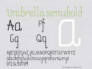 Umbrella semibold Version 2.000 Font Sample