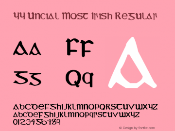 YY Uncial Most Irish Regular Version 1.00 August 6, 2005, initial release图片样张