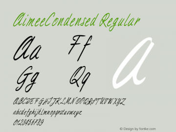 AimeeCondensed Regular Version 1.00 Font Sample