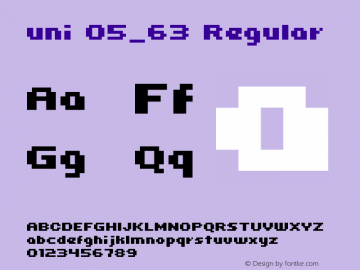 uni 05_63 Regular Macromedia Fontographer 4.1.4 5/28/03图片样张