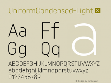 UniformCondensed-Light ☞ 1.000;com.myfonts.easy.millertype.uniform.condensed-light.wfkit2.version.4ht2 Font Sample