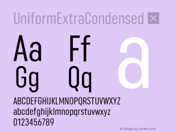 UniformExtraCondensed ☞ 1.000;com.myfonts.easy.millertype.uniform.extra-condensed-regular.wfkit2.version.4htb Font Sample