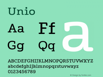 Unio ☞ Version 1.000;com.myfonts.easy.wilton.unio.unio.wfkit2.version.3TFF图片样张