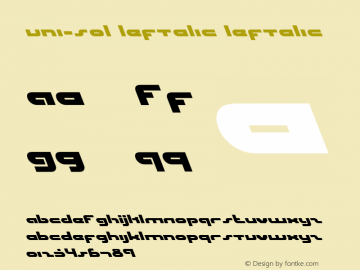 uni-sol leftalic leftalic 3 Font Sample