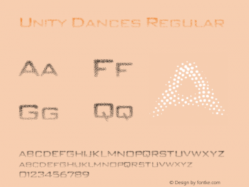 Unity Dances Regular 1.3 www.cumberlandgames.com Free For Private Use Font Sample