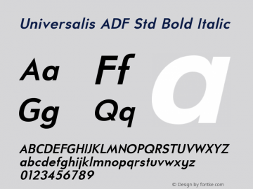 Universalis ADF Std Bold Italic Verssion 1.009;FFEdit图片样张