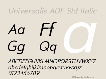 Universalis ADF Std Italic 1.009;FFEdit图片样张