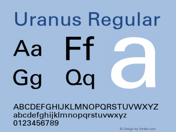 Uranus Regular Version 2.00; 2008; Font Sample