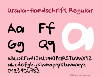 Ursula-Handschrift Regular Version 1.0 Font Sample