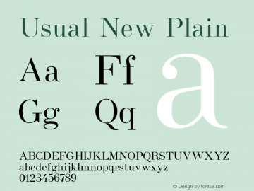 Usual New Plain 001.001 Font Sample