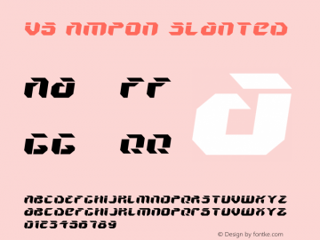 V5 Ampon Slanted Macromedia Fontographer 4.1 12/14/00 Font Sample